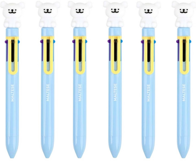 馬爾濟斯公仔多功能原子筆 0.7mm, 天空藍, 6個