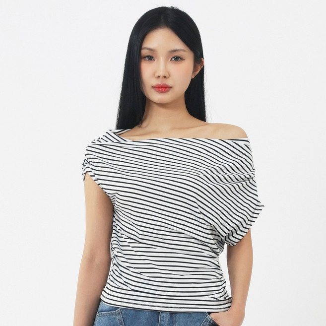 엘쏘 여성용 언발 오프숄더 반팔 티셔츠