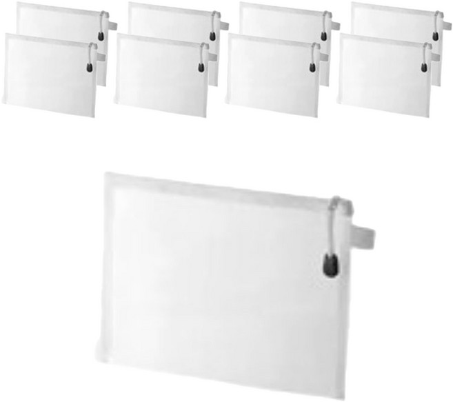 정상아이앤 깔끔 수납 메쉬 파우치 중형, 화이트, 9개