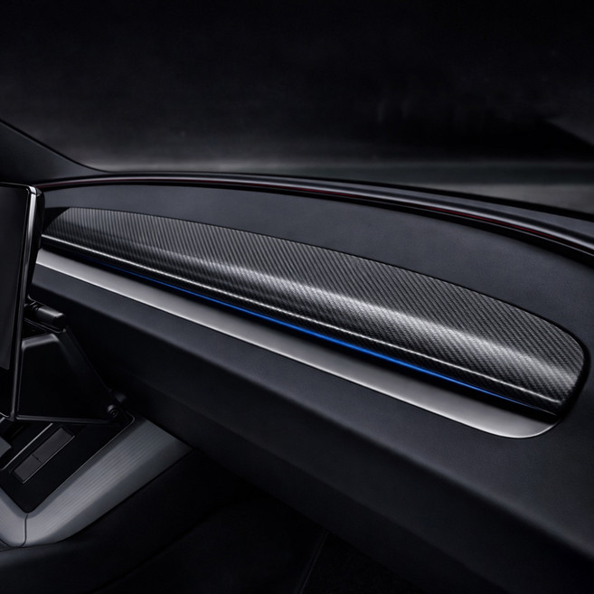 카에버 테슬라호환 센터 계기판 대시보드 트림 패널 커버 상판, 유광 카본블랙, 테슬라 모델3 하이랜드 호환