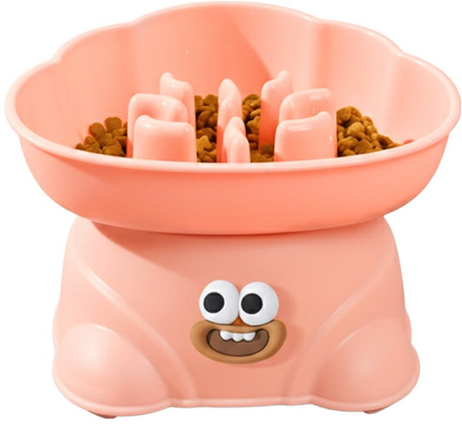 둥둥펫 반려동물 키높이 급체방지 밥그릇, 핑크, 1개