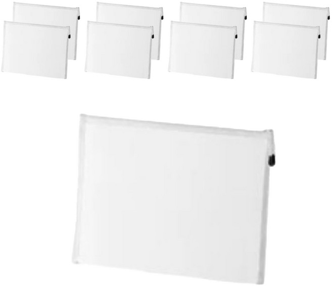 정상아이앤 깔끔 수납 메쉬 파우치 대형, 화이트, 9개