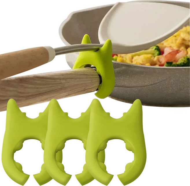 아케이바이 고급형 실리콘 조리도구 받침대, 그린, 4개