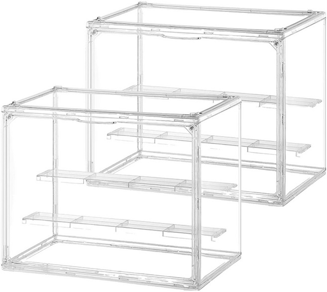 모더너리 다용도 보관 투명 쇼케이스 계단형 피큐어 장식장, 2개