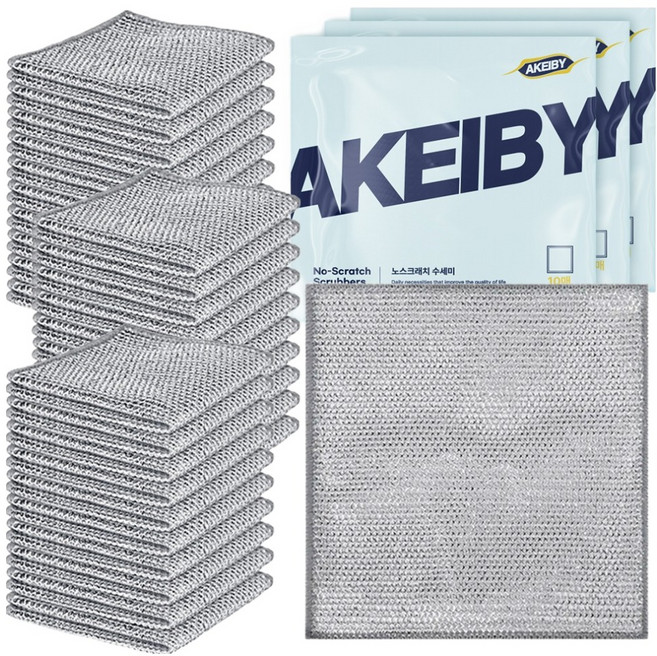아케이바이 노스크래치 고급형 수세미, 10개입, 3개