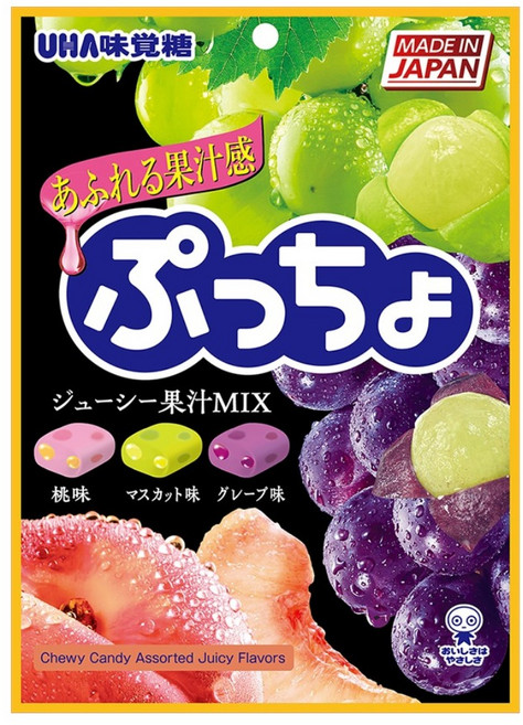 UHA 味覺糖 普超軟糖 綜合桃葡味, 90g, 1個