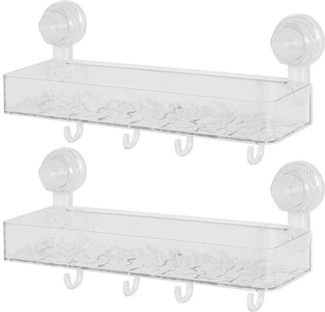 아케이바이 고급형 무타공 접착식 욕실 선반, 2개