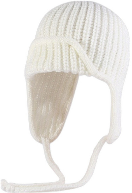 피어니스트 니트짜임 귀도리 스트랩 골지 모자 56~58cm