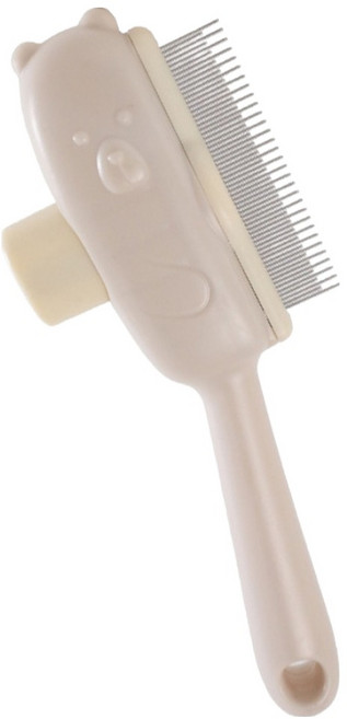 둥둥펫 반려동물 저자극 원터치 베어 브러쉬, 화이트, 1개