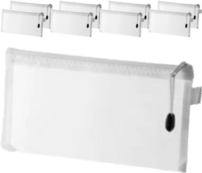 정상아이앤 깔끔 수납 메쉬 파우치 소형, 화이트, 9개