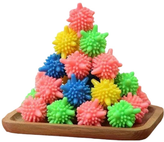 마리조아 오염제거 엉킴방지 견고한 마찰 세탁볼 대형 6cm, 혼합색상, 2개