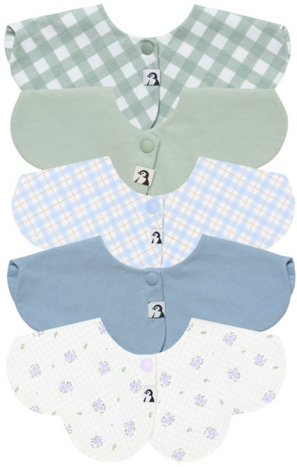 코니 롤링빕 턱받이 5종 세트, J세트, 1개