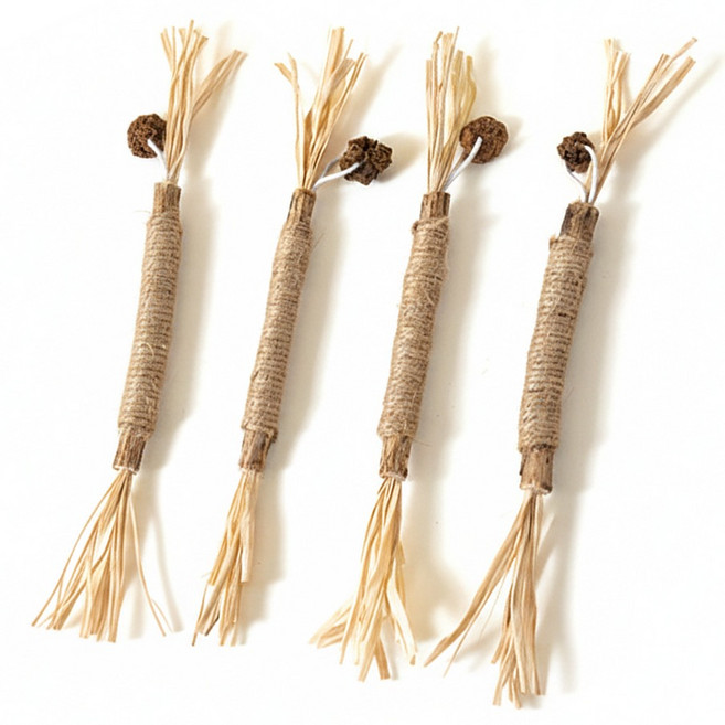 둥둥펫 고양이 마따따비 스틱 장난감, 혼합색상, 4개