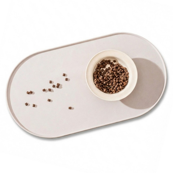 둥둥펫 반려동물 논슬립 방수 실리콘 식기매트, 연그레이, 1개