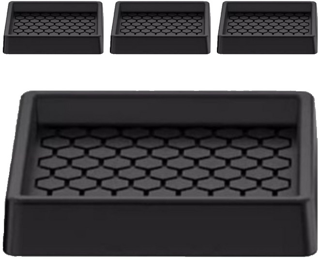 마켓피아 미끄럼방지 가구 다리 보호 스퀘어 패드 블랙, 4개