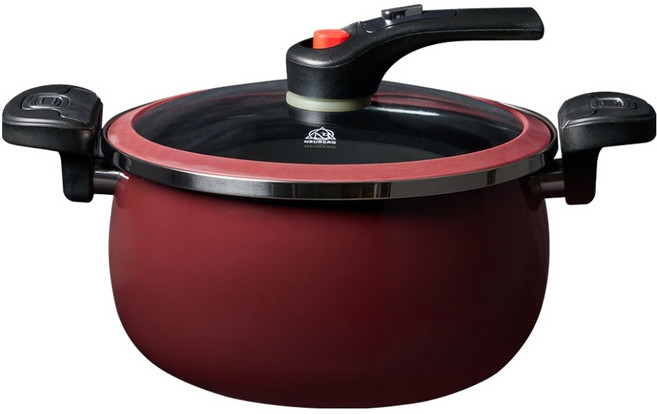 Neubeck 頂級IH電磁爐低壓壓力鍋 7L, 勃根地紅, 1個, 39cm
