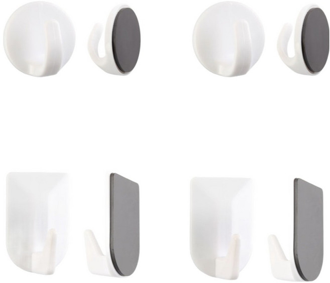 아이메이트 자석걸이 사각원형 4p + 원형 4p 세트, 화이트, 1세트