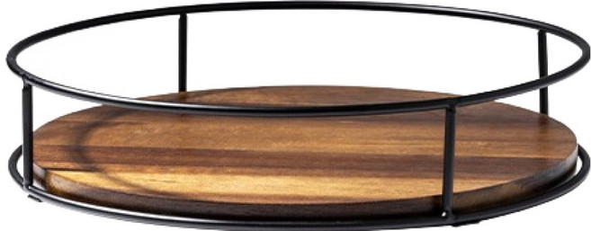 마켓피오 주방 고급 원목 회전식 양념통 트레이, 타입3, 1개