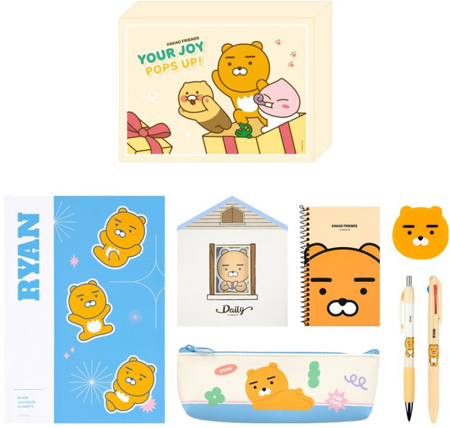 카카오프렌즈 데일리 문구 세트, 라이언, 1세트