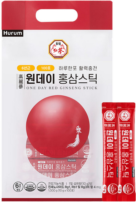 휴럼 원데이 홍삼스틱 100p, 1개, 1kg
