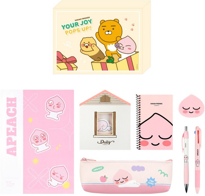 카카오프렌즈 데일리 문구 세트, 어피치, 1세트