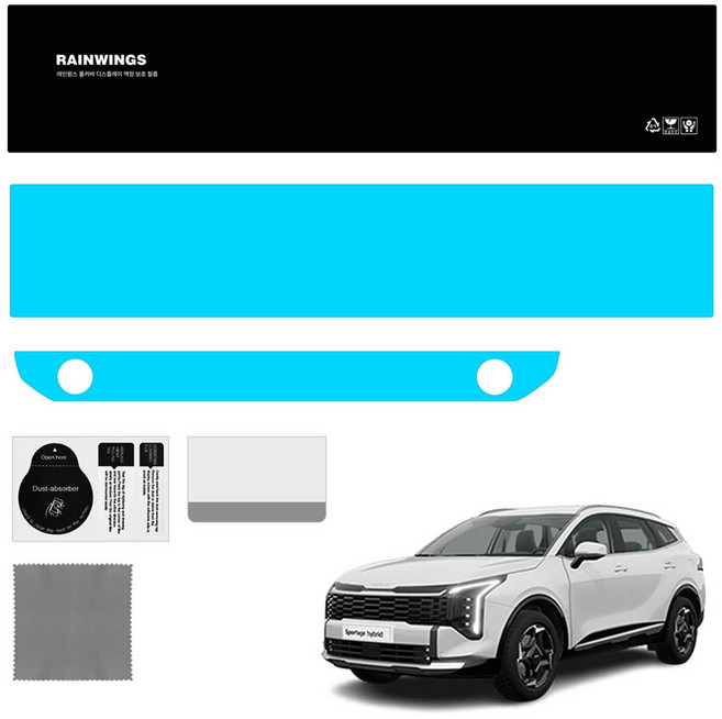 레인윙스 내비게이션 디스플레이 보호필름, 기아 더뉴 스포티지 NQ5 FL (지문방지AG), 1GB