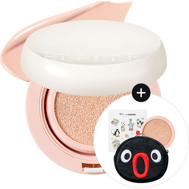 코스노리 플러핏 라이트매트 쿠션 핑구 + 리필 세트, 01 아이보리, 1세트