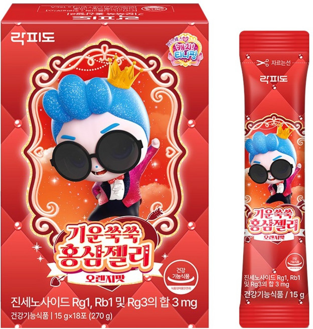 락피도 기운쑥쑥 홍삼젤리 18p, 270g, 1개