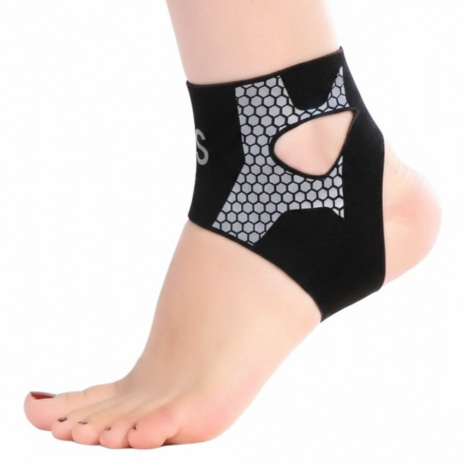 림온 경량 스포츠 발목 보호대 압박 슬리브, 블랙