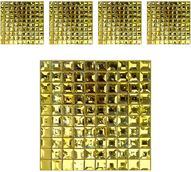 MONESPACE 鏡面馬賽克磁磚 30mm, 磨邊 金色(金光), 5個
