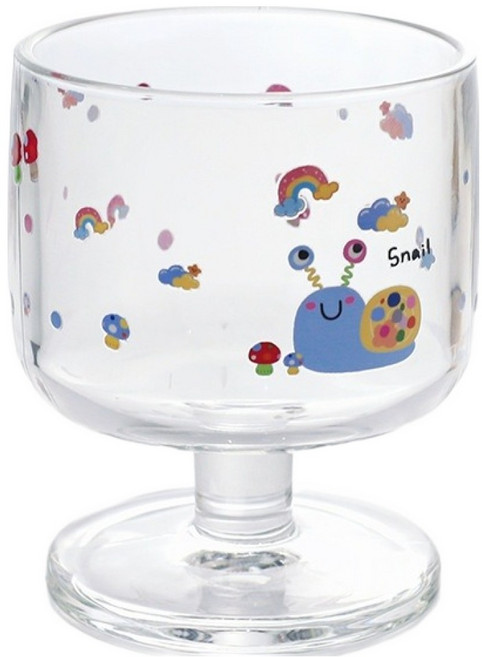 빛나리 레트로 모양 유리 고블렛 디저트컵 300ml, 01 투명 달팽이, 2개