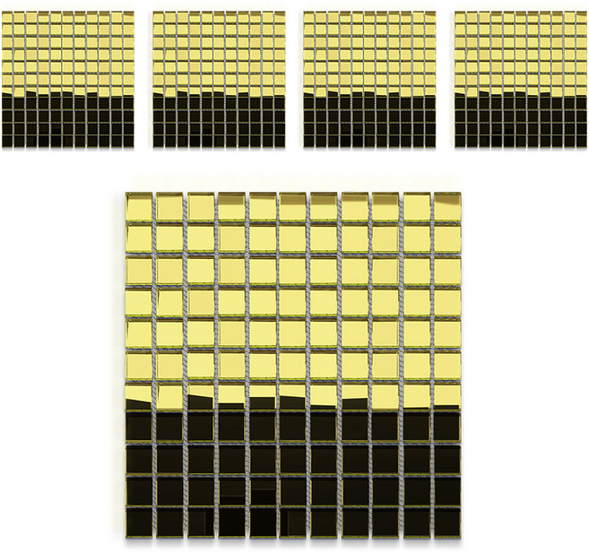 MONESPACE 鏡面馬賽克磚 25mm, 金色(金鏡), 5個
