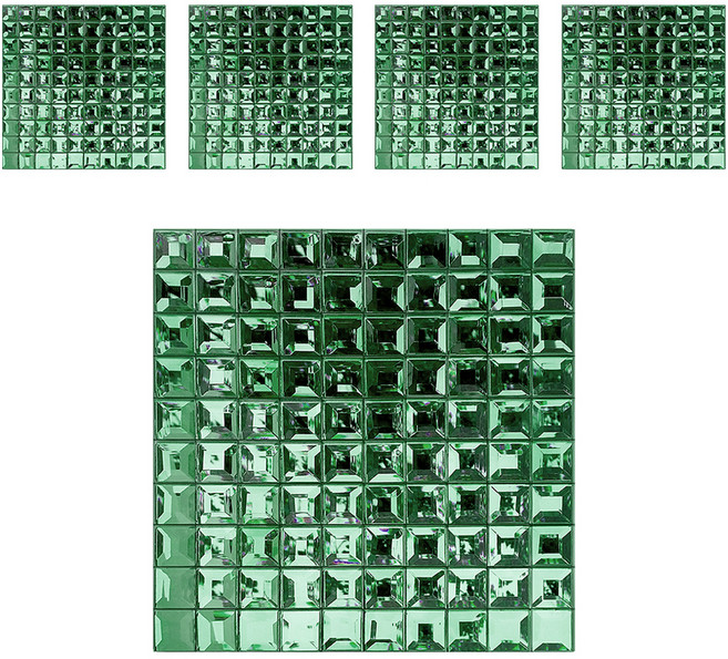 MONESPACE 鏡面馬賽克磁磚 30mm, 磨邊 綠色(綠鏡), 5個