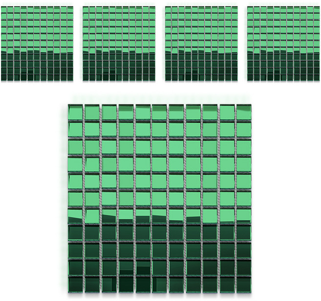 MONESPACE 鏡面馬賽克磚 25mm, 綠色(綠鏡), 5個