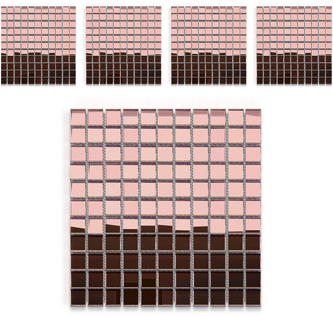 MONESPACE 鏡面馬賽克磚 25mm, 棕色(粉紅鏡), 5個