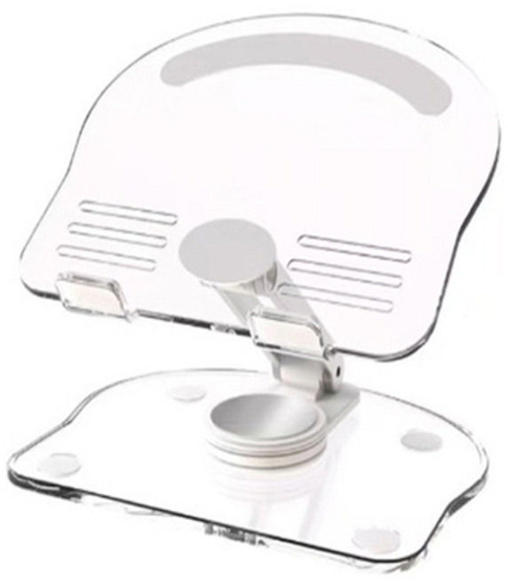 안이네 아크릴 휴대용 접이식 회전 스마트폰 태블릿 거치대, 화이트, 1개, YKLPBZC