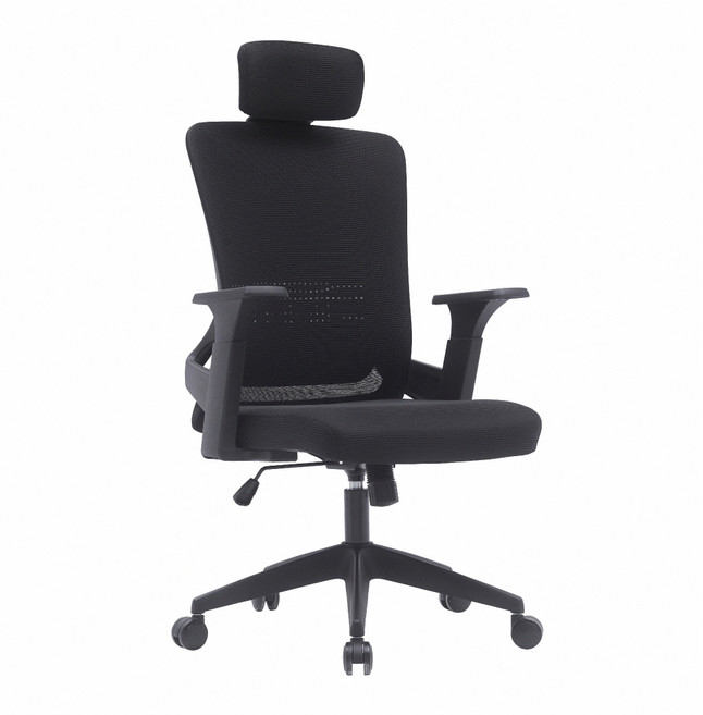 E-home Bezos貝佐斯高背扶手半網人體工學電腦椅 LX228A, 黑色