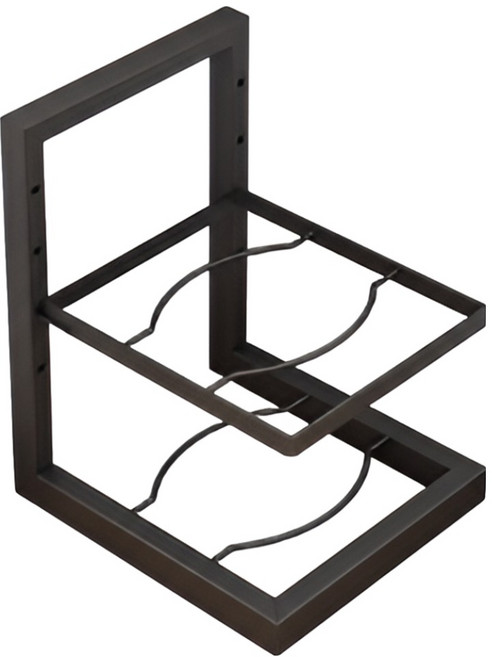 아워웍스 하부장 냄비 선반 다용도 수납 정리대, 블랙, 1개, 2단