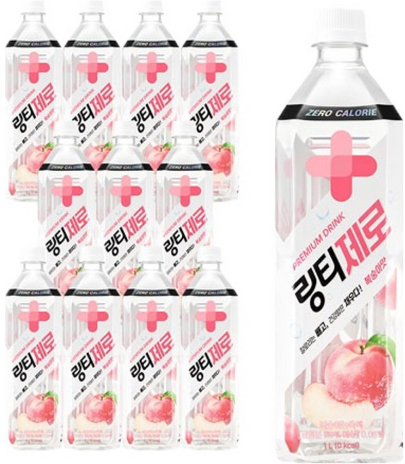 링티 링티제로 복숭아맛, 1L, 12개