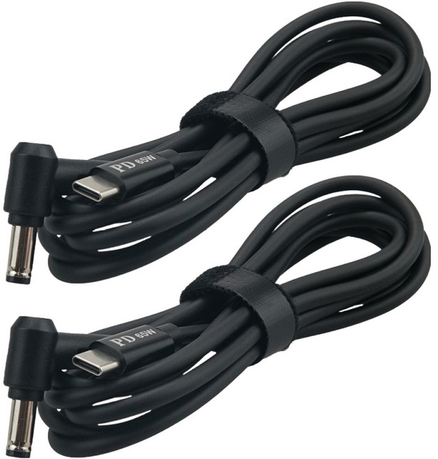 컴스 C타입 to DC 꺾임 65W 노트북 PD 충전 전원 변환케이블 5.5 x 2.1mm 2p CP171, 1개, 1.5m