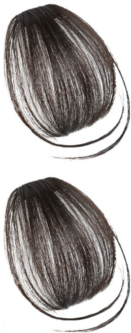 올웨일리 자연스러운 볼륨 시스루뱅 앞머리 부분가발 2p 세트, NO5 브라운블랙구렛나루, 1세트