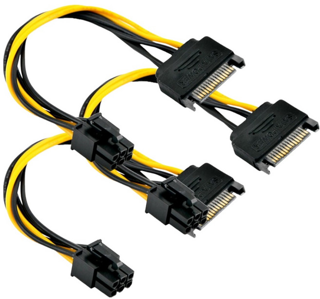 컴스 SATA PCB to VGA 6P 전원 케이블 3p CP163, 1개, 20cm