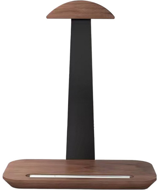 순잠 원목 헤드셋 거치대 데스크탑 헤드폰 스탠드, 네추럴 + 블랙, 1개