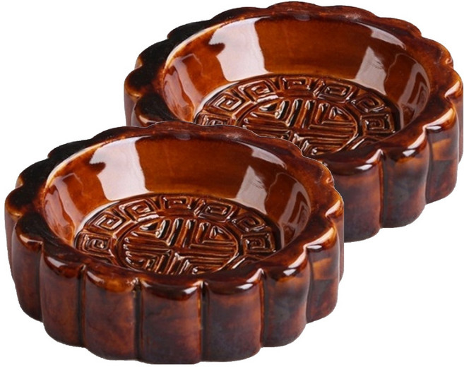 파라주니 엔틱 빈티지 다식 모양 미니 종지 HJ1302, 다크브라운, 2개