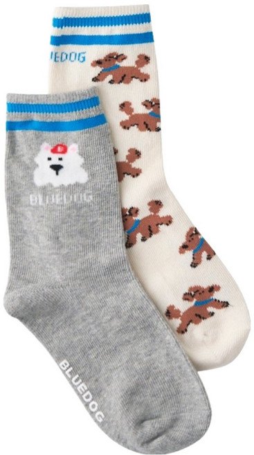 BLUEDOG 狗狗圖案短襪2件組
