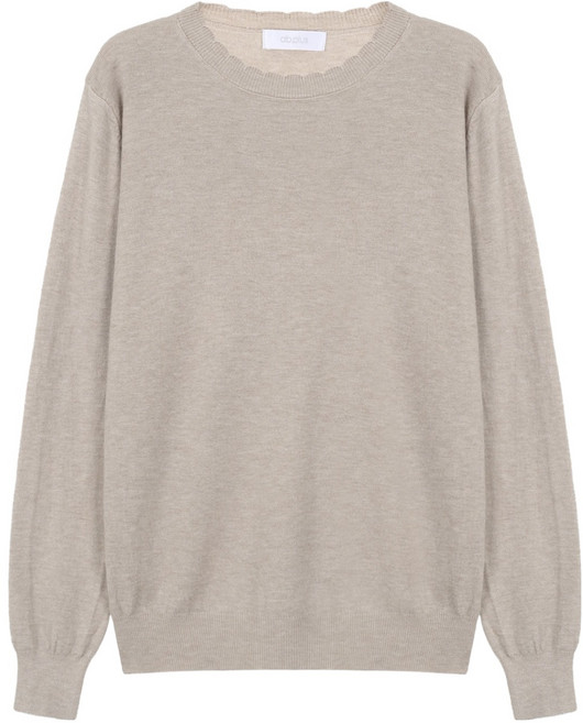 에이비플러스 여성용 물결넥 베이직 니트 LSA1MW45