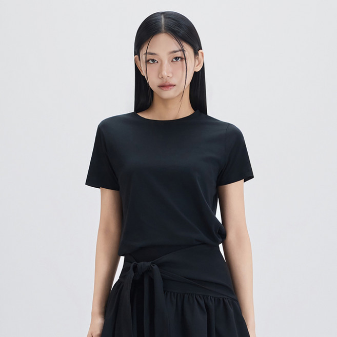 미쏘 여성용 수피마 코튼 R넥 반팔 티셔츠