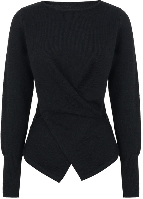 에이비플러스 여성용 랩 단추 슬림 니트 LSA5MW37