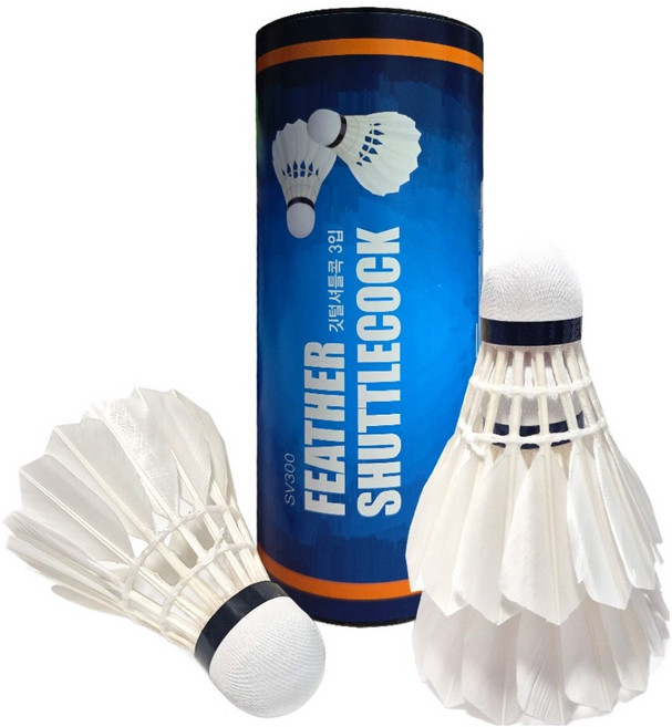 세베로 깃털 셔틀콕 SV300, 화이트, 1개, 3개입