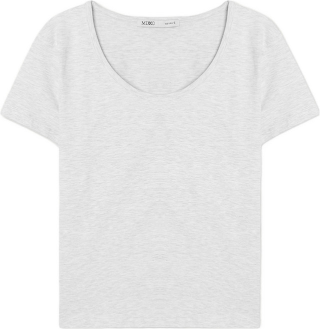 미쏘 여성용 U넥 반팔 티셔츠